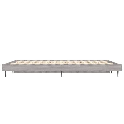 vidaXL Bedframe bewerkt hout grijs sonoma eikenkleurig 140x190 cm