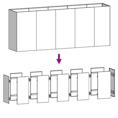 vidaXL Plantenbak verhoogd 200x40x80 cm cortenstaal