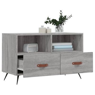 vidaXL Tv-meubel 80x36x50 cm bewerkt hout grijs sonoma eikenkleurig