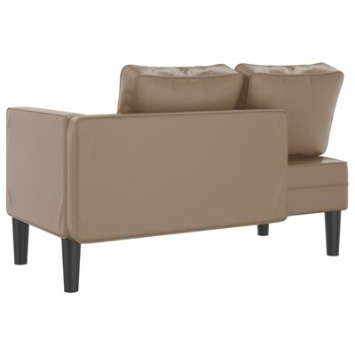 vidaXL Chaise longue met kussens kunstleer cappuccino