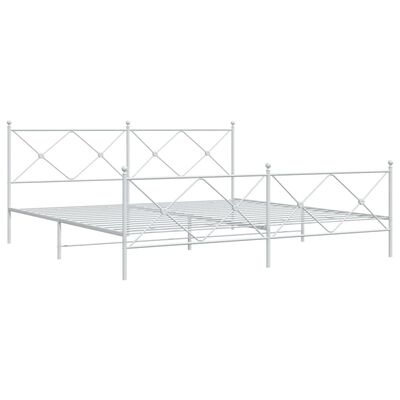 vidaXL Bedframe met hoofd- en voeteneinde metaal wit 200x200 cm