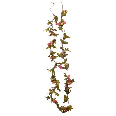 vidaXL Kerstslingers met bloemen 6 st 215 cm rozenroze