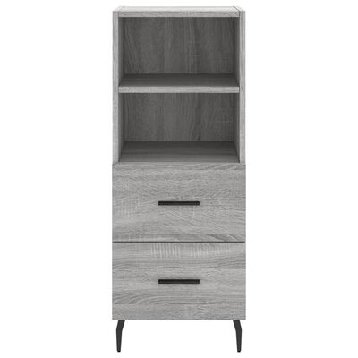 vidaXL Dressoir 34,5x34x90 cm bewerkt hout grijs sonoma eikenkleurig