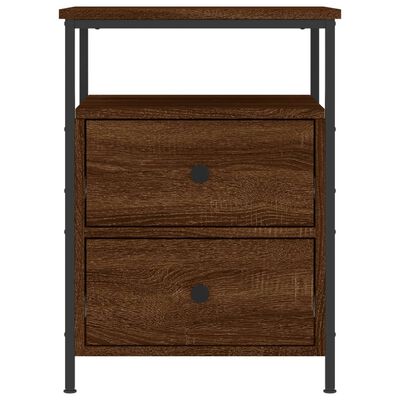 vidaXL Nachtkastjes 2 st 44x45x60 cm bewerkt hout bruin eikenkleur