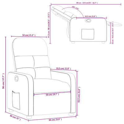 vidaXL Fauteuil verstelbaar stof zwart