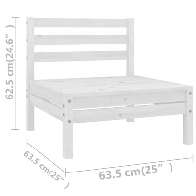 vidaXL 12-delige Loungeset massief grenenhout wit