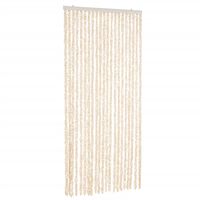 vidaXL Vliegengordijn 100x220 cm chenille beige en wit