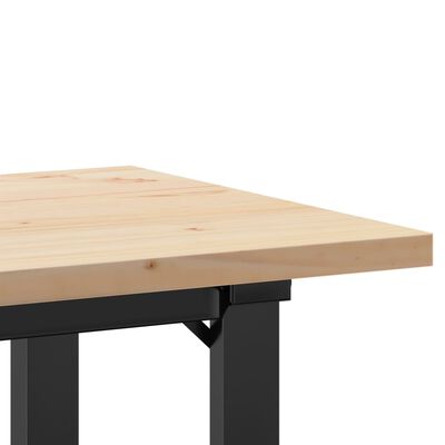 vidaXL Eettafel O-frame 100x50x75,5 cm massief grenenhout en gietijzer