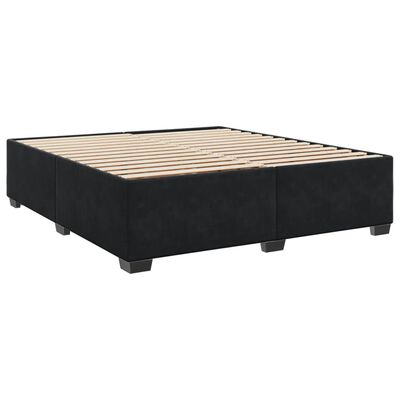 vidaXL Boxspring met matras fluweel zwart 200x200 cm