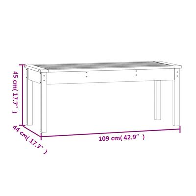 vidaXL Tuinbank 109x44x45 cm massief grenenhout zwart