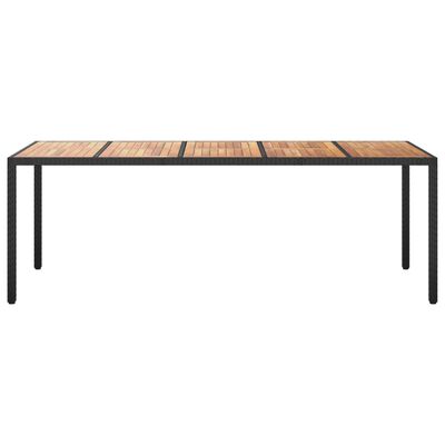 vidaXL Tuintafel 250x100x75 cm poly rattan zwart