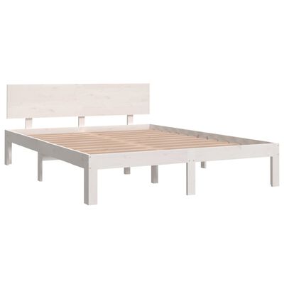 vidaXL Bedframe massief grenenhout wit 140x190 cm