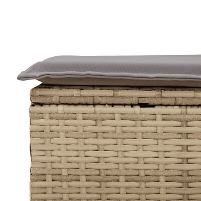 vidaXL 15-delige Tuinset met kussens poly rattan gemengd beige