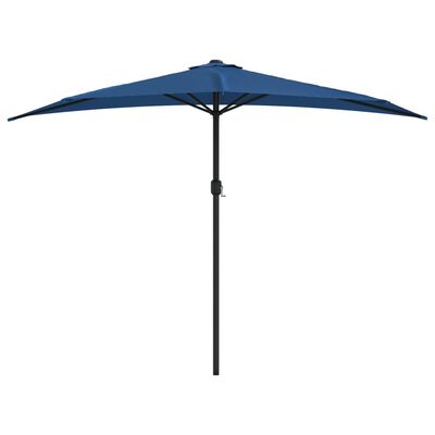 vidaXL Balkonparasol half met aluminium paal 300x155x223 cm blauw