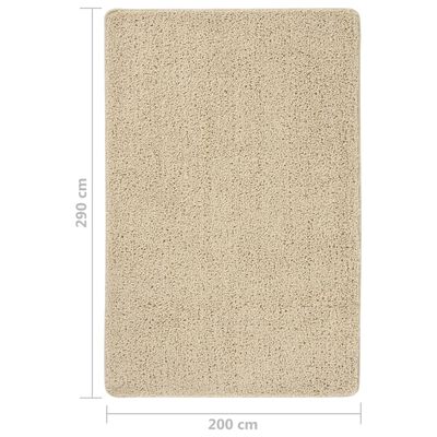 vidaXL Vloerkleed shaggy anti-slip 200x290 cm crèmekleurig