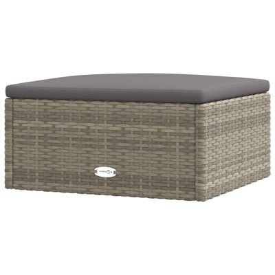 vidaXL 9-delige Loungeset met kussens poly rattan grijs