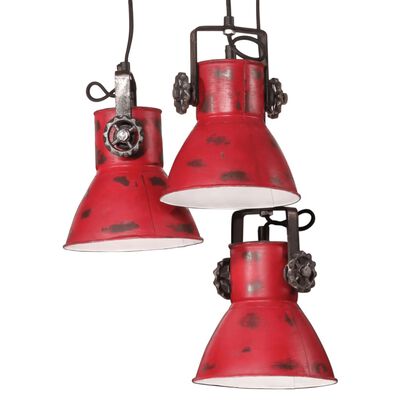 vidaXL Hanglamp 25 W E27 30x30x100 cm verweerd rood