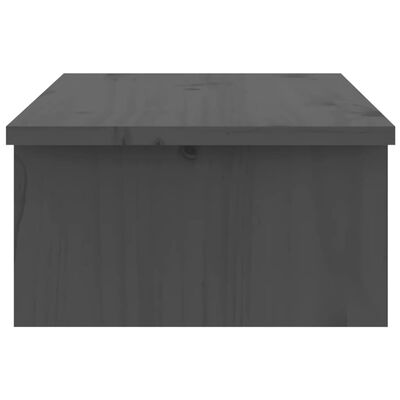 vidaXL Monitorstandaard 50x27x15 cm massief grenenhout grijs