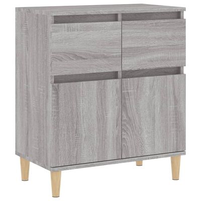 vidaXL Dressoir 60x35x70 cm bewerkt hout grijs sonoma eikenkleurig