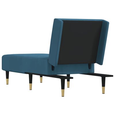 vidaXL Chaise longue fluweel blauw