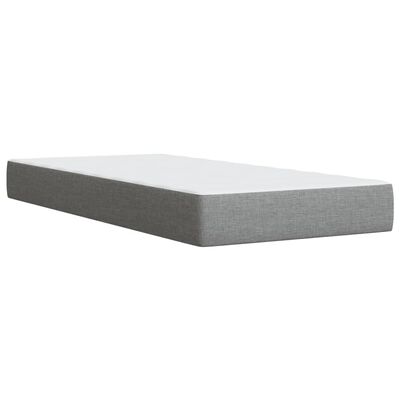 vidaXL Boxspring met matras stof lichtgrijs 100x200 cm