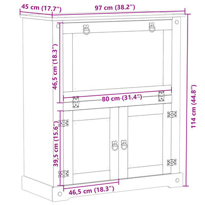 vidaXL Wijnkast Corona 97x45x114 cm massief grenenhout