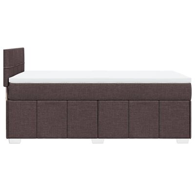 vidaXL Boxspring met matras stof donkerbruin 80x200 cm