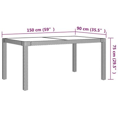 vidaXL 7-delige Tuinset met kussens poly rattan wit