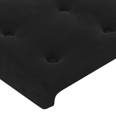 vidaXL Hoofdbord met randen 147x23x78/88 cm fluweel zwart