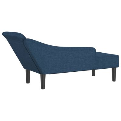 vidaXL Chaise longue met kussens stof blauw