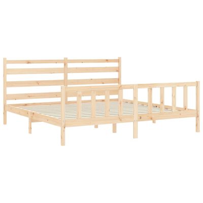 vidaXL Bedframe met hoofdbord massief hout 180x200 cm