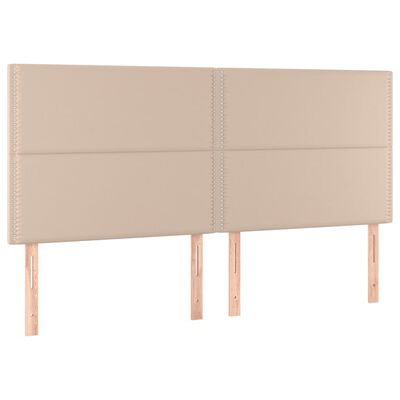 vidaXL Hoofdbord LED 180x5x118/128 cm kunstleer cappuccinokleurig