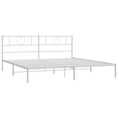 vidaXL Bedframe met hoofdbord metaal wit 180x200 cm