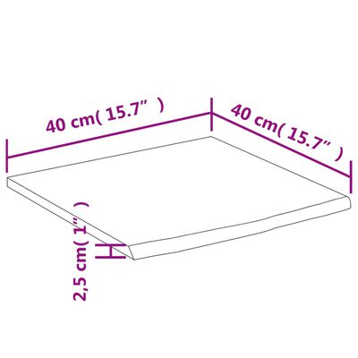 vidaXL Wandschap vierkant natuurlijke rand 40x40x2,5 cm acaciahout