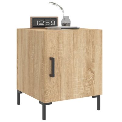 vidaXL Nachtkastjes 2 st 40x40x50 cm bewerkt hout sonoma eikenkleurig