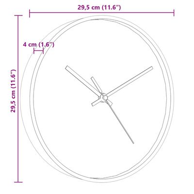 vidaXL Wandklok Ø29,5 cm polystyreen en glas goudkleurig en wit