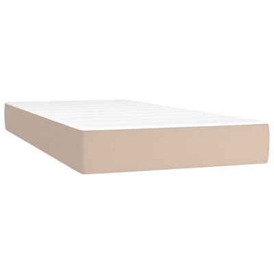 vidaXL Boxspring met matras kunstleer cappuccinokleurig 80x200 cm