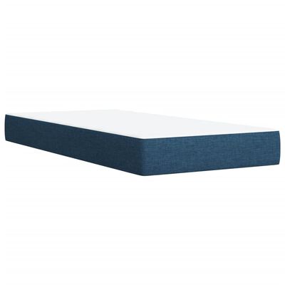 vidaXL Boxspring met matras stof blauw 90x190 cm