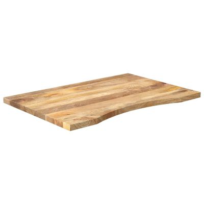 vidaXL Bureaublad met ronding 80x60x2,5 cm massief ruw mangohout