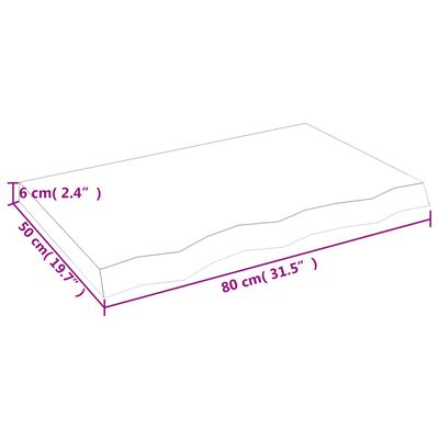 vidaXL Wandschap 80x50x(2-6) cm behandeld massief eikenhout lichtbruin