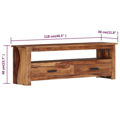 vidaXL Tv-meubel 118x30x40 cm massief hout