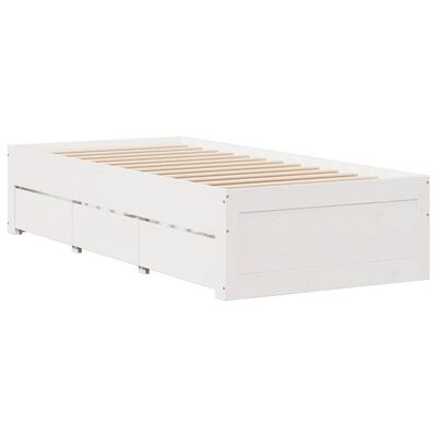 vidaXL Bedframe zonder matras met lades grenenhout wit 90x200 cm