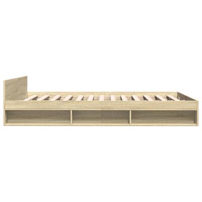 vidaXL Bedframe met lades bewerkt hout sonoma eikenkleurig 140x190 cm