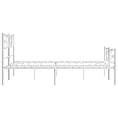 vidaXL Bedframe met hoofd- en voeteneinde metaal wit 120x200 cm