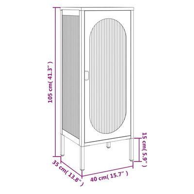 vidaXL Dressoir 40x35x105 cm glas en staal zwart