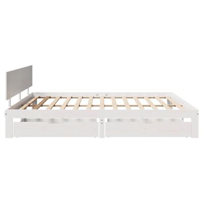 vidaXL Bedframe met lades massief grenenhout wit 180x200 cm