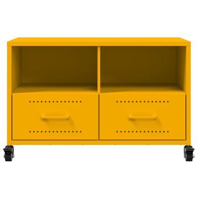 vidaXL Tv-meubel 68x39x43,5 cm staal mosterdgeel