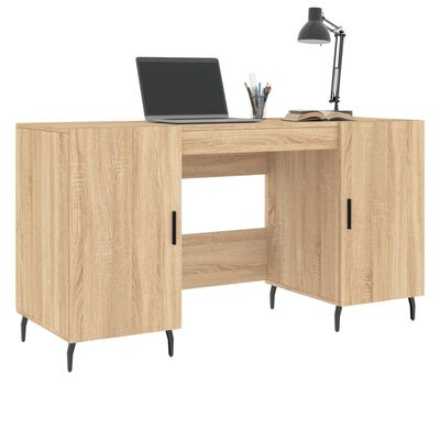 vidaXL Bureau 140x50x75 cm bewerkt hout sonoma eikenkleurig