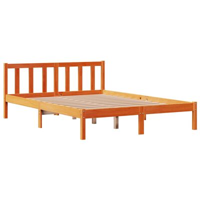 vidaXL Bedframe met hoofdbord grenenhout wasbruin 140x200 cm