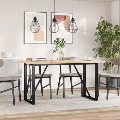 vidaXL Eettafel O-frame 160x80x75,5 cm massief grenenhout en gietijzer